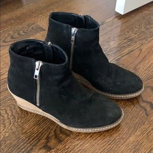 J.Crew bootie wedge zippered black 7